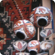 Keyhole peek at local pottery in Santa Fe, New Mexico