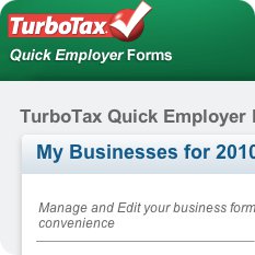 Screenshot of Quick Employer Forms, a web application that 
									helps small business owners file taxes